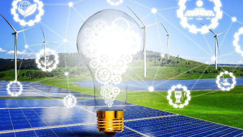 Symbolbild für die Weihnachtszeit: Schriftzug Energieforschung mit Plätzchen.